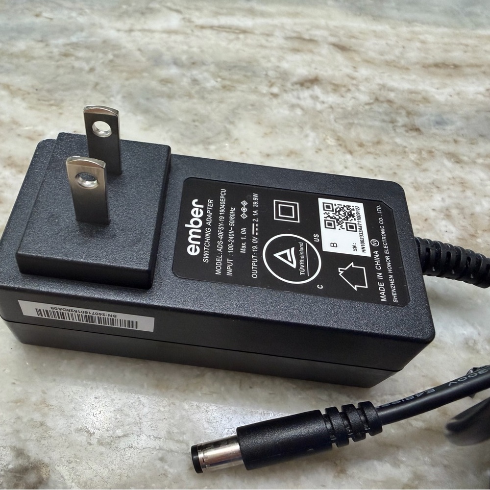 Ember Black AC/DC Power Adapter Charger